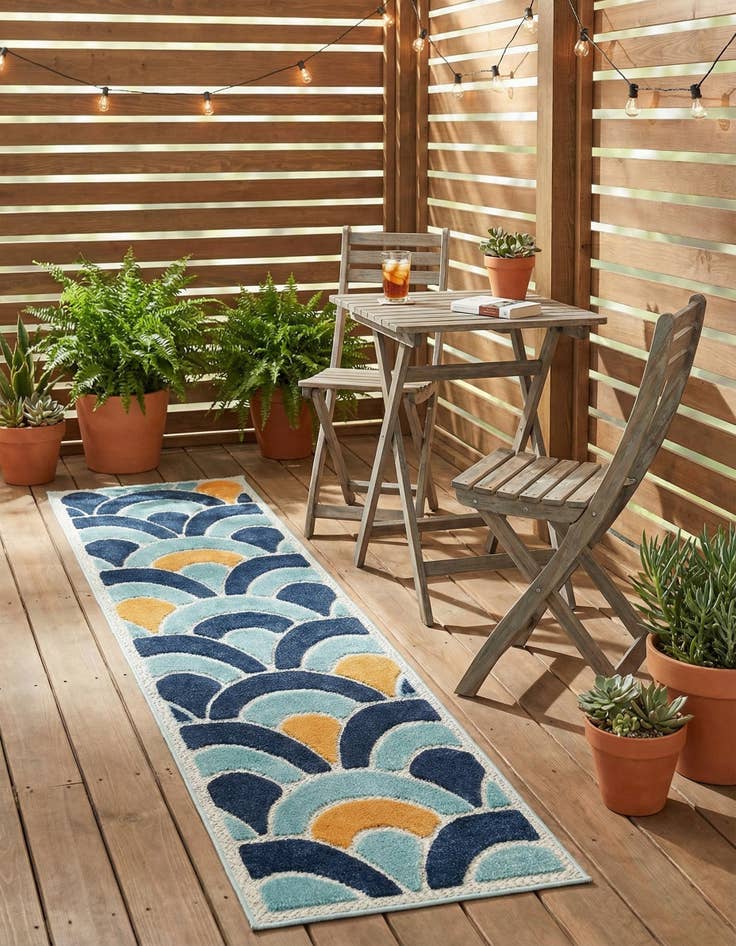 Detail image of 2' x 10'  Washable Belize Indoor / Outdoor Runner Rug