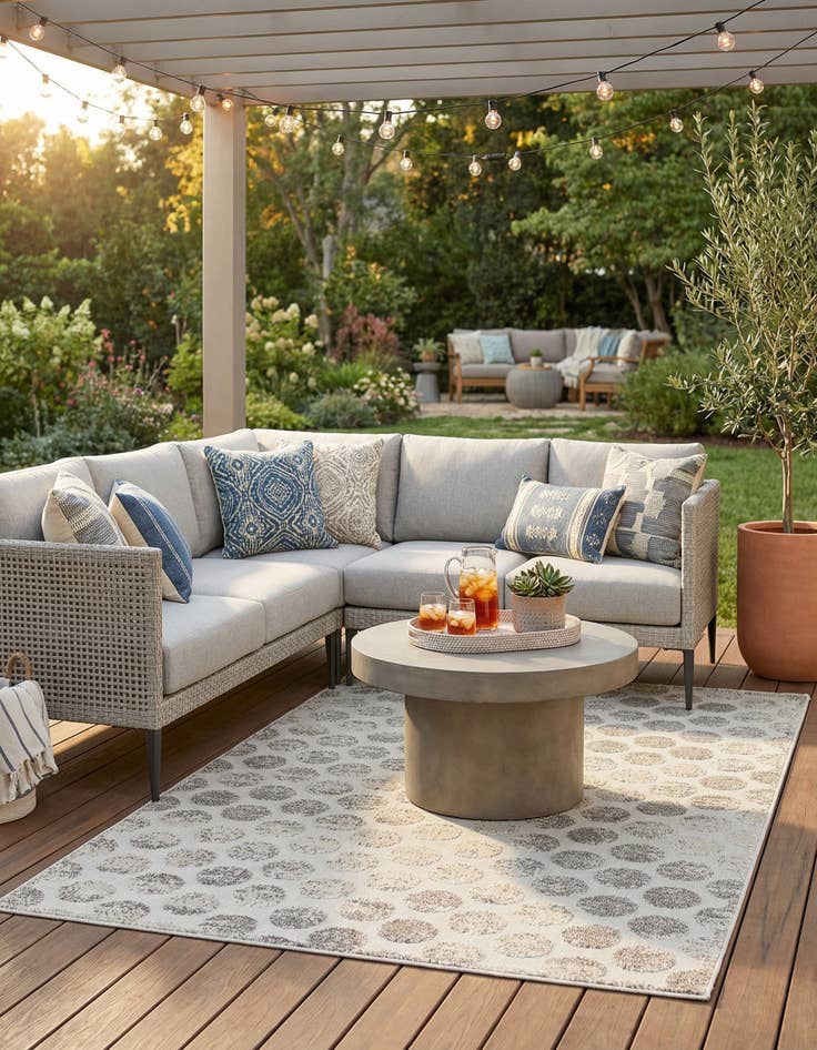 Detail image of 5' x 8'  Washable Sabrina Soto Indoor / Outdoor Rug