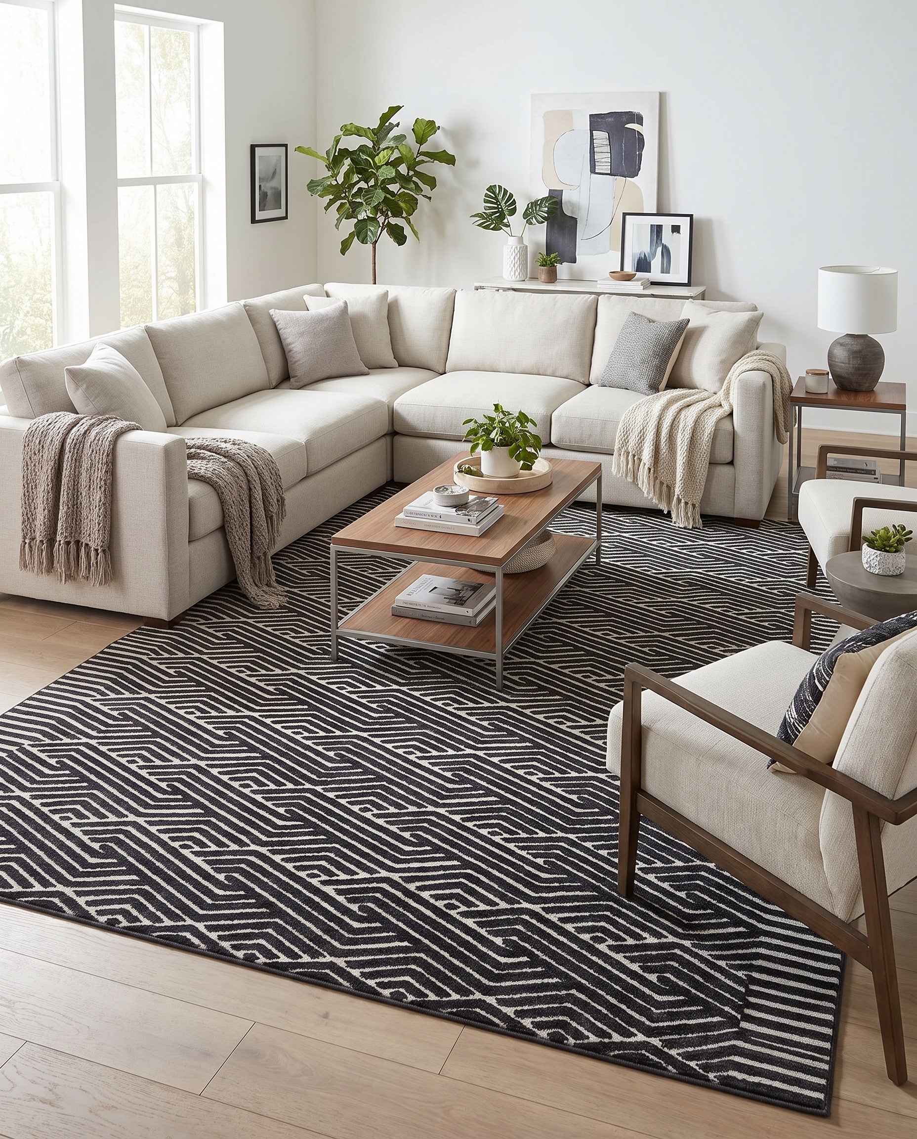 9' x 12' Easy-Clean Sabrina Soto Hudson Indoor / Outdoor Rug