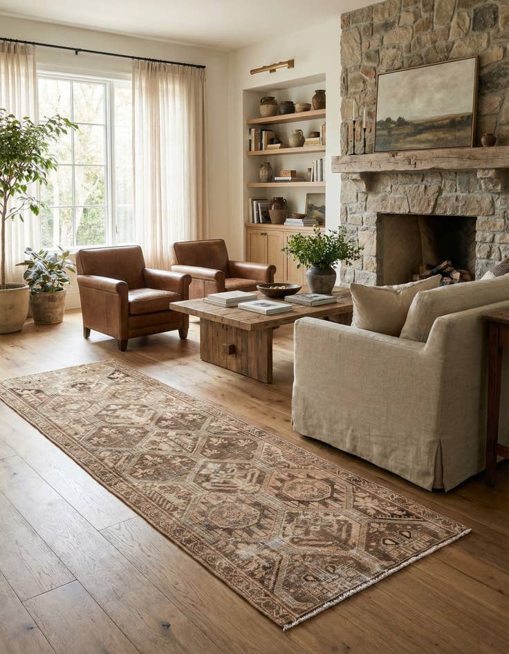 Detail image of 3' 7 x 9' 5 Hand Knotted Ultra Vintage Persian Wool Runner Rug