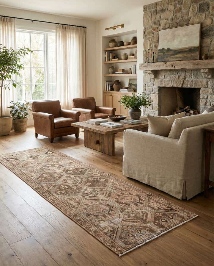 3' 7 x 9' 5 Hand Knotted Ultra Vintage Persian Wool Runner Rug