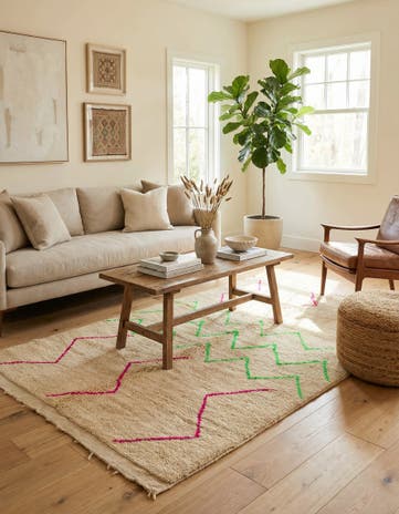 4' 11 x 7' 9 Hand Knotted Moroccan Wool Rug