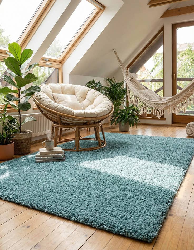 Detail image of  7' 10 x 10' Solid Shag Rug