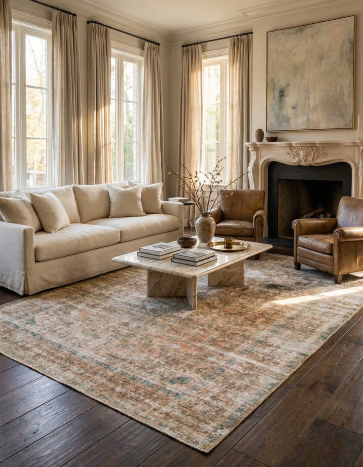 Detail image of 9' 5 x 12' 9  Hand Knotted Ultra Vintage Persian Wool Rug