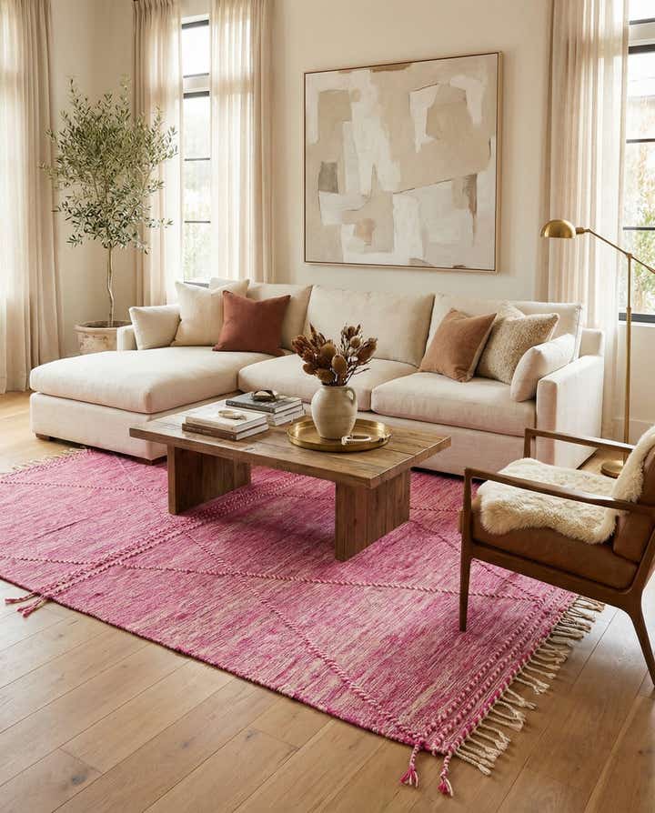 6' 7 x 10' Hand Knotted Moroccan Wool Rug