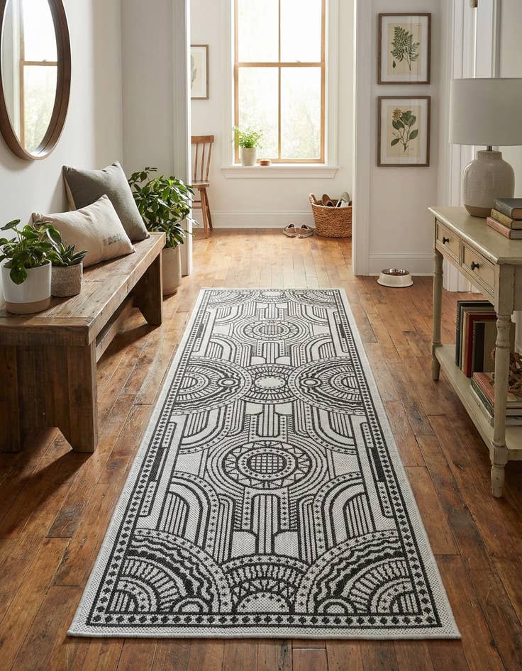 Detail image of 2' x 6' 1  Washable Traditional Indoor / Outdoor Runner Rug