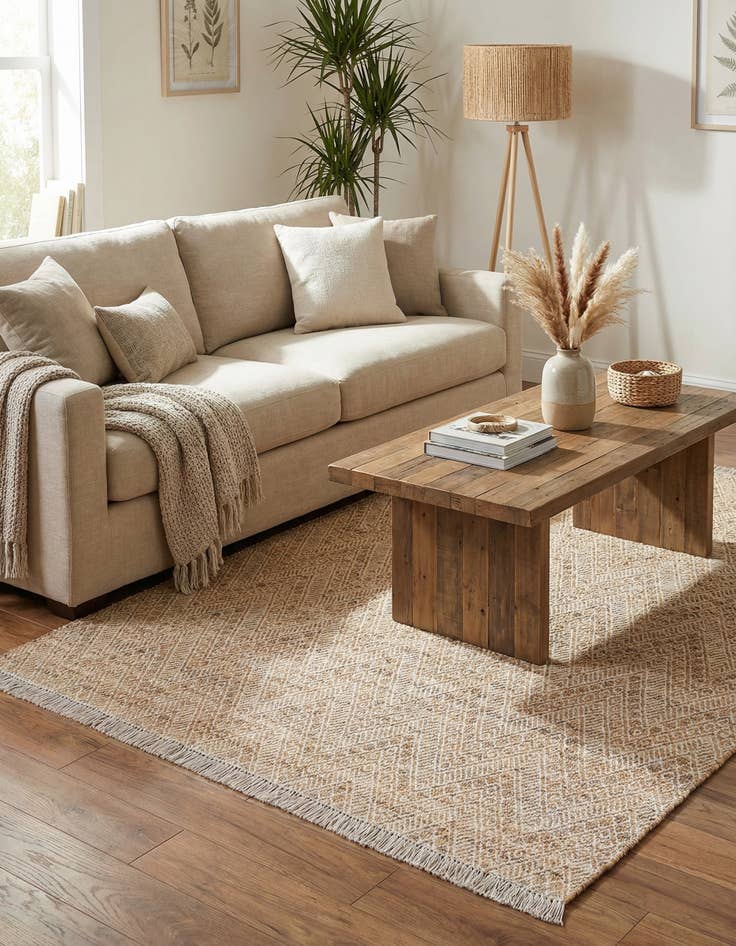 Detail image of 7' 10 x 7' 10  Hand Braided Jute Square Rug