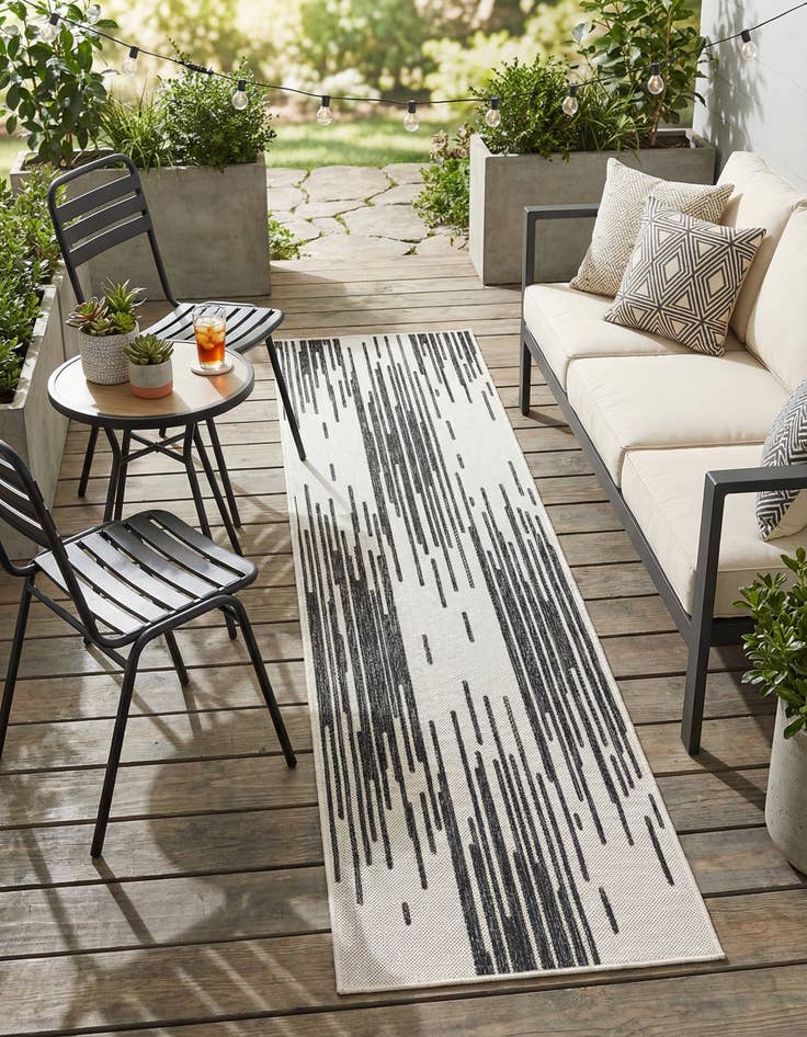Detail image of 2' x 8' Easy-Clean Modern Indoor / Outdoor Runner Rug