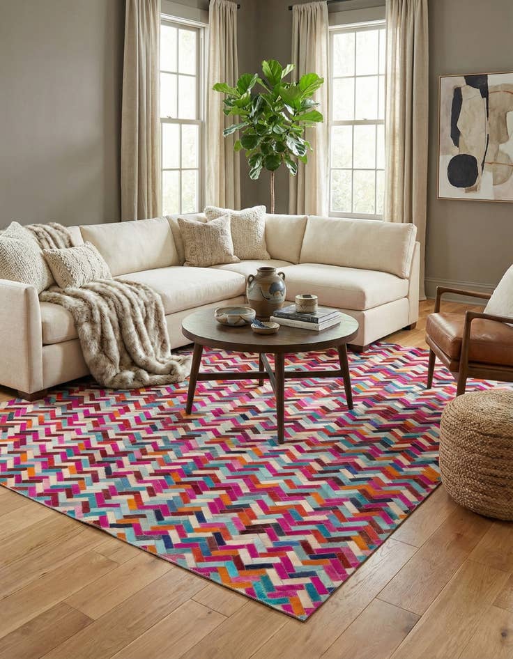 Detail image of  4' 1 x 8' 3 Cowhide Rug