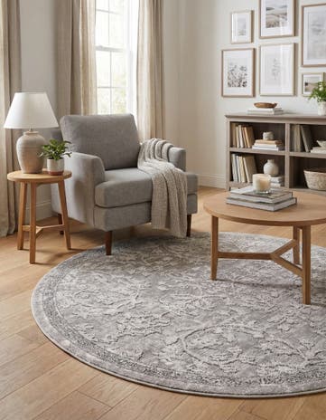 Gray Oregon Round Rug