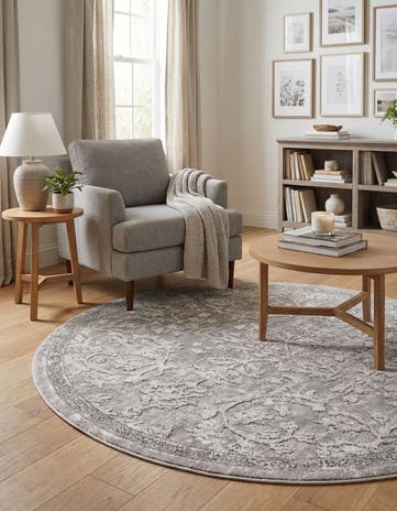 Gray Oregon Round Rug