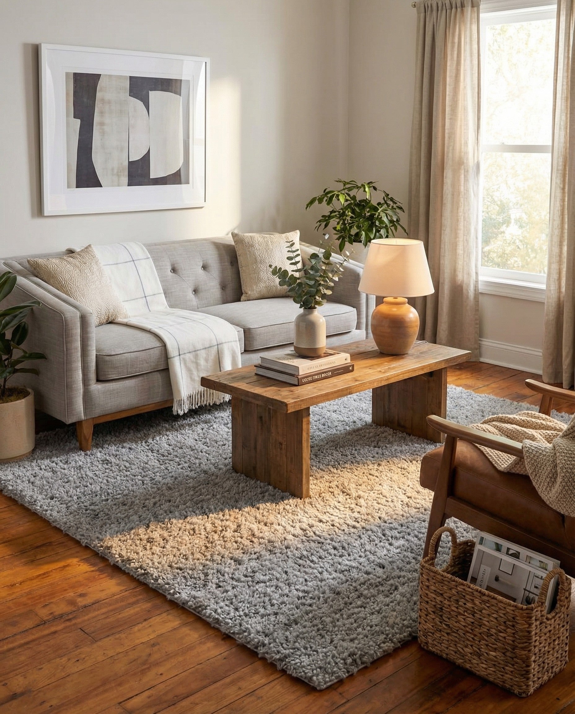 A soft, plush Zermatt Shag square rug in a solid gray color, offering comfort and modern style.