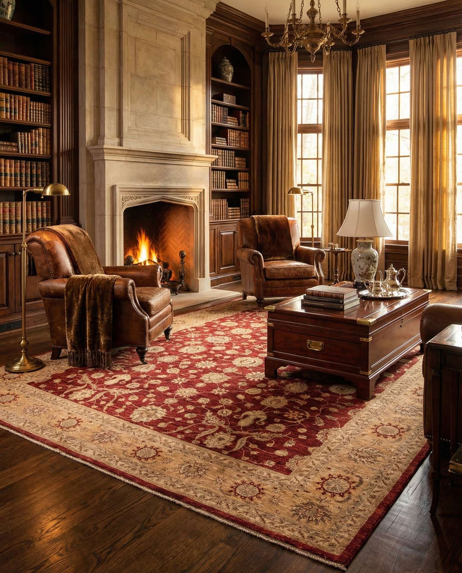 13' 5 x 17' 8 Hand Knotted Peshawar Ziegler Rug