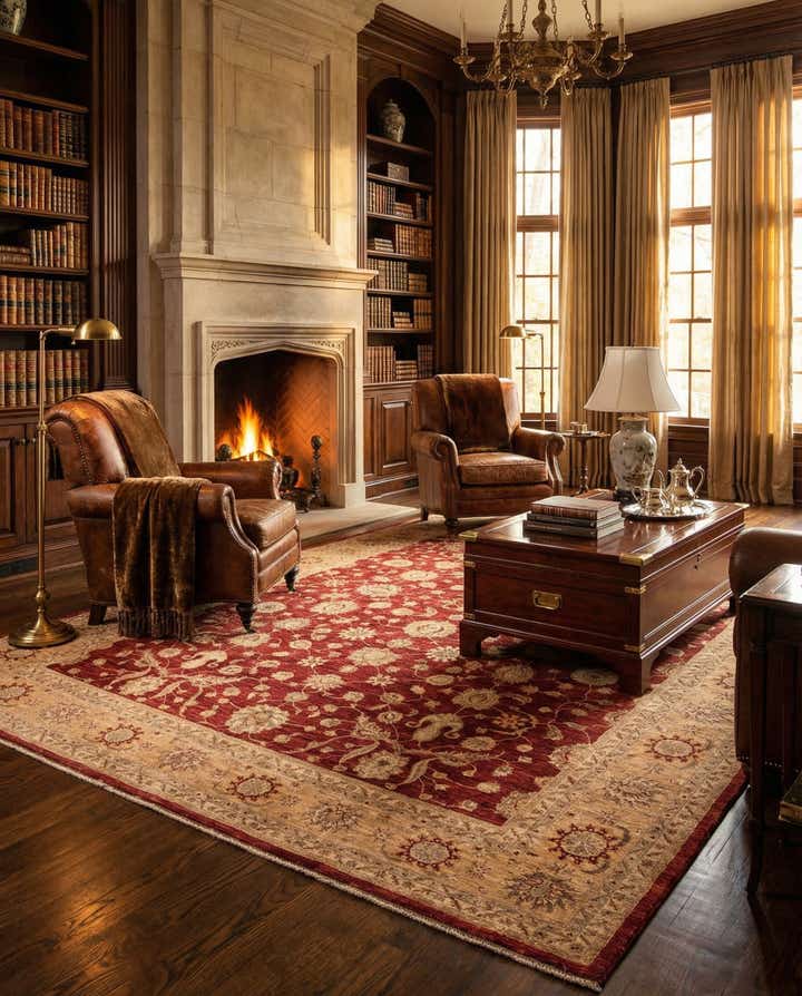 13' 5 x 17' 8 Hand Knotted Peshawar Ziegler Rug