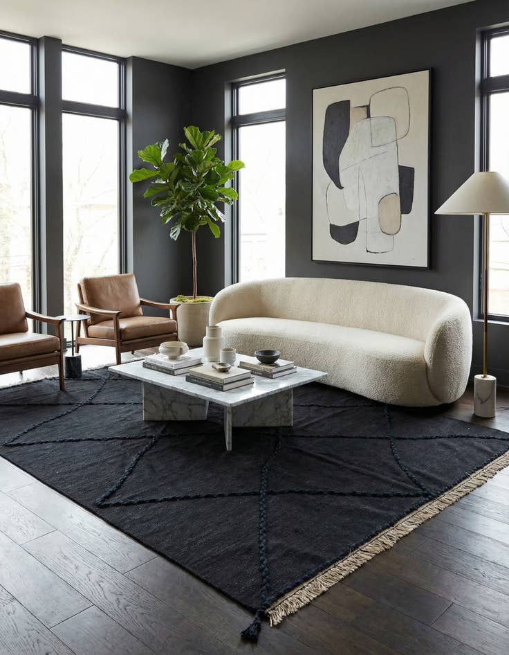 Detail image of 5' 8 x 8' 2  Hand Woven Kilim Modern Wool Rug