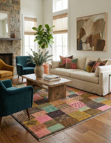 5' 8 x 7' 8 Hand Knotted Modern Ziegler Rug