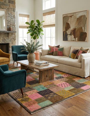 5' 8 x 7' 8 Hand Knotted Modern Ziegler Rug