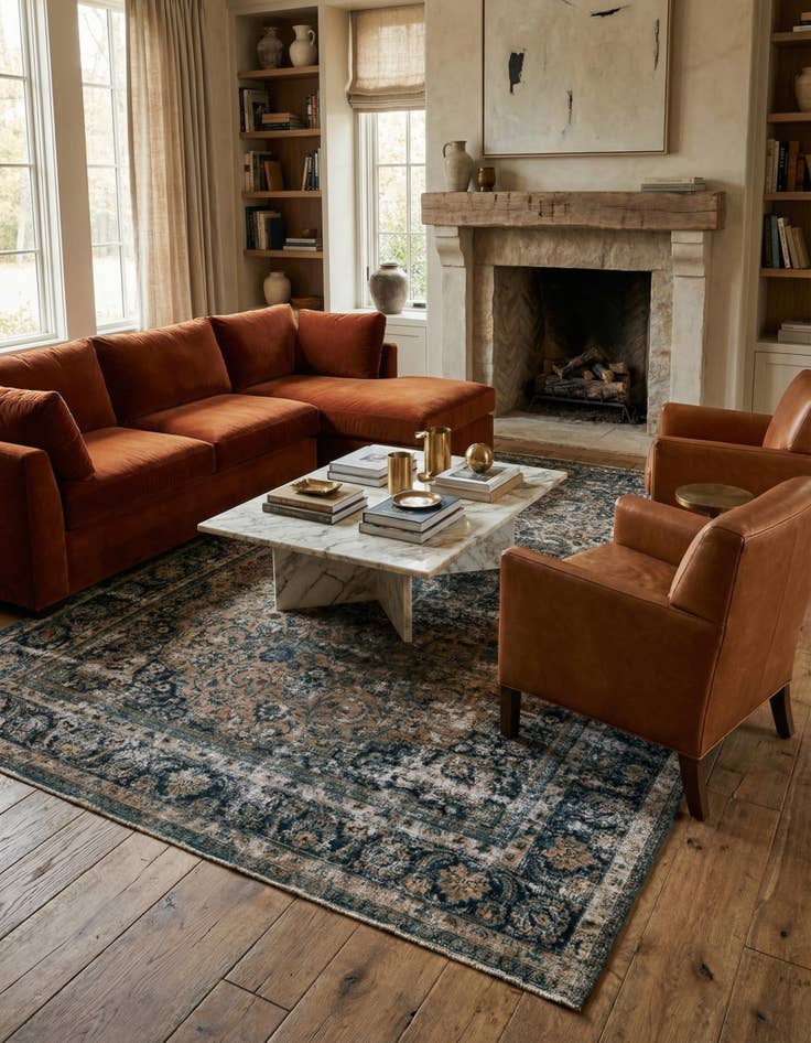 Detail image of  10' x 13'  Hand Knotted Ultra Vintage Persian Wool Rug