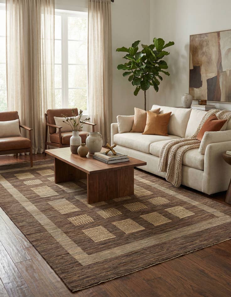 Detail image of 5' 8 x 9' 3  Hand Knotted Modern Ziegler Rug