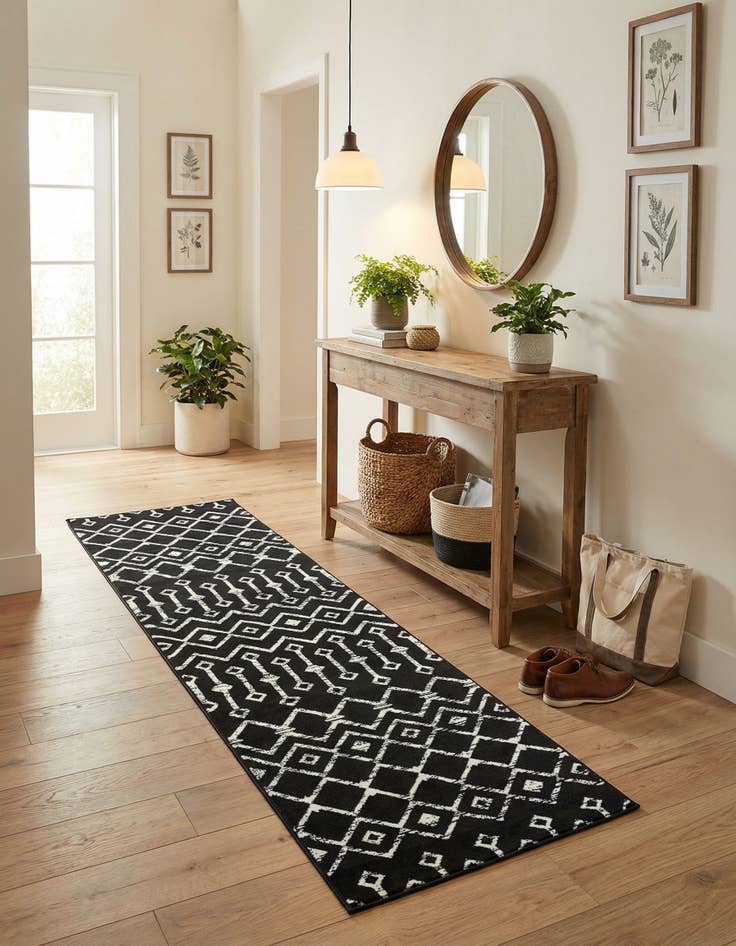 Detail image of 2' 6 x 8' 2 Kasbah Trellis Runner Rug