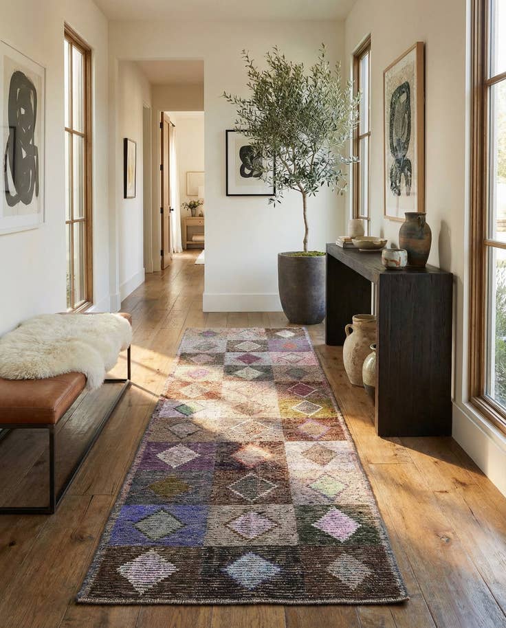 Detail image of 4' 6 x 14' 5 Hand Knotted Moroccan Wool Runner Rug