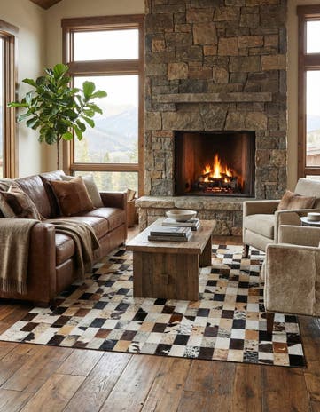 5' 2 x 7' 6 Cowhide Rug