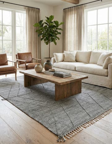 9' 2 x 13' 6 Hand Knotted Moroccan Wool Rug