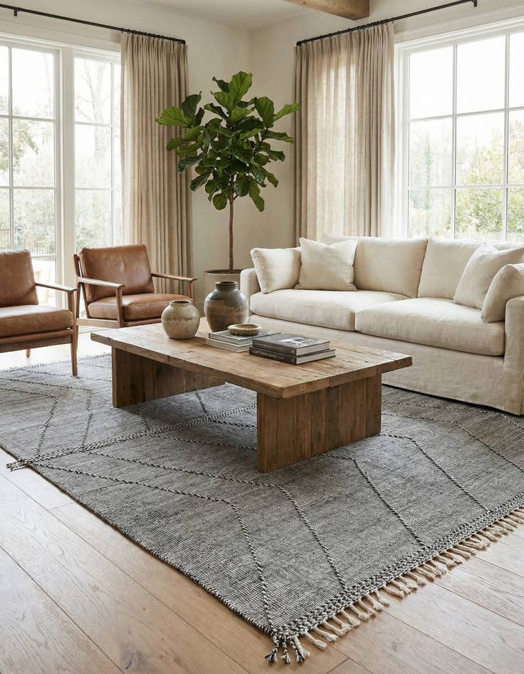 Detail image of 9' 2 x 13' 6  Hand Knotted Moroccan Wool Rug