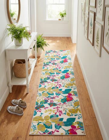 Ivory Azalea Runner Rug