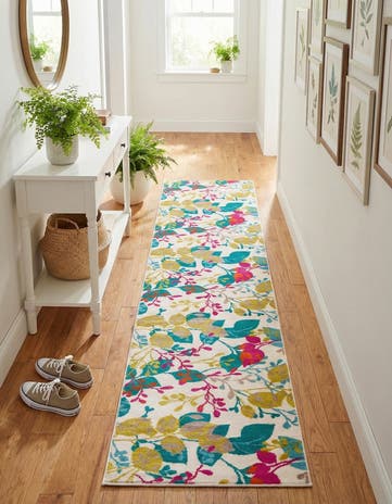 Ivory Azalea Runner Rug