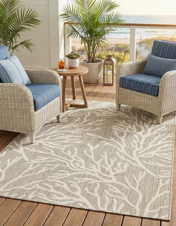 4' x 6' Easy-Clean Coastal Indoor / Outdoor Rug