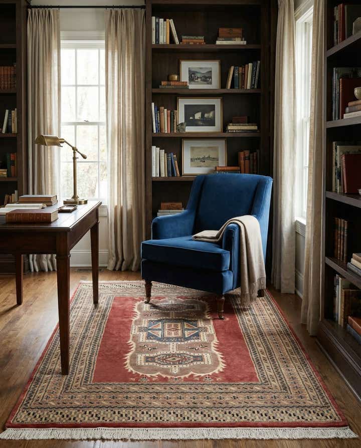4' 5 x 6' 2 Hand Knotted Bokhara Oriental Rug