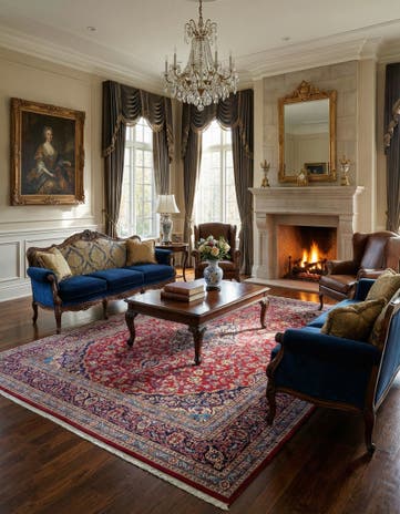 10' x 12' 9 Hand Knotted Mashad Persian Wool Rug