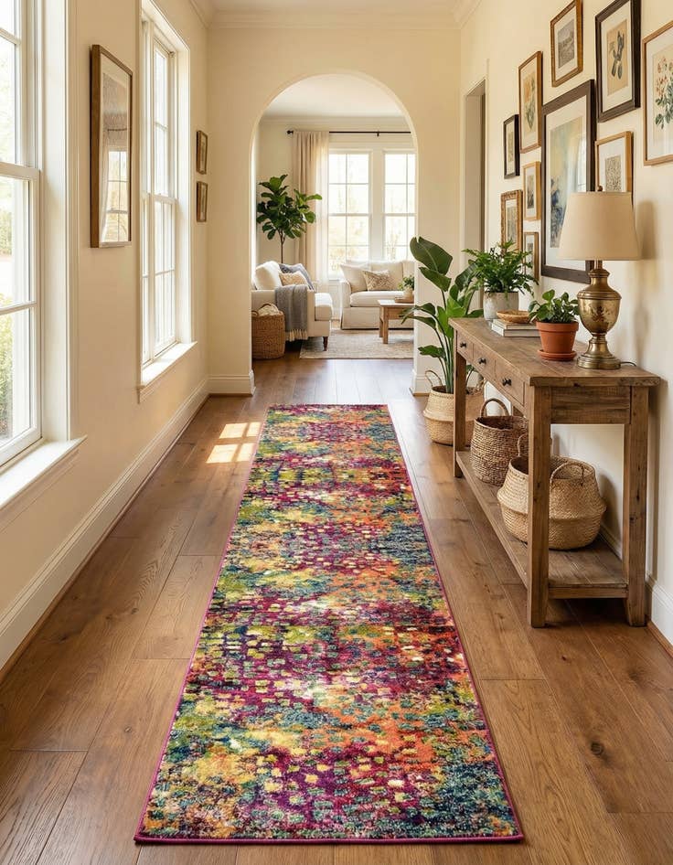 Detail image of 2' 7 x 19' 8  Washable Barcelona Runner Rug