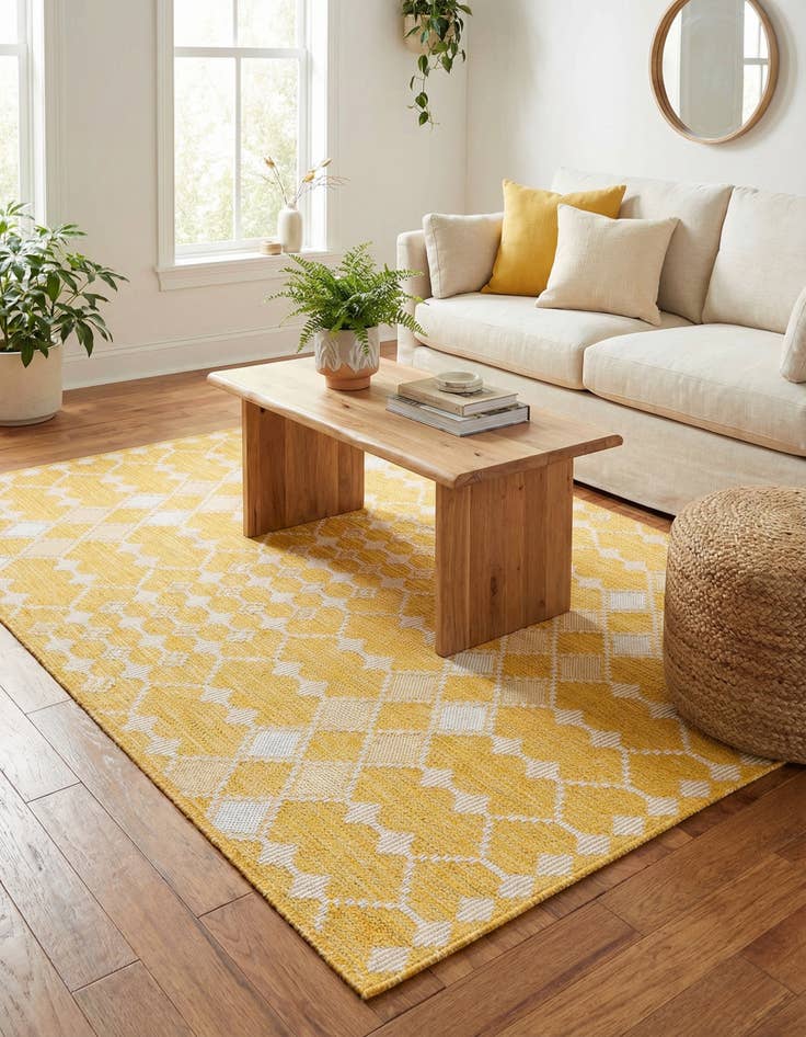 Detail image of 4' x 6'  Washable Trellis Indoor / Outdoor Rug