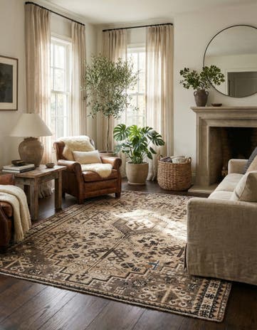 6' 8 x 8' 2 Hand Knotted Ultra Vintage Persian Wool Rug
