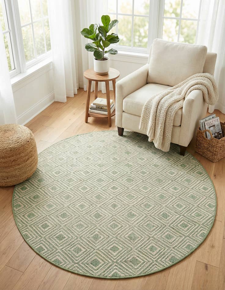 Detail image of 4' x 4'  Washable Jill Zarin Costa Rica Indoor / Outdoor Round Rug