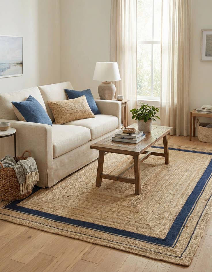 Detail image of  9' x 12' 2  Hand Braided Jute Rug