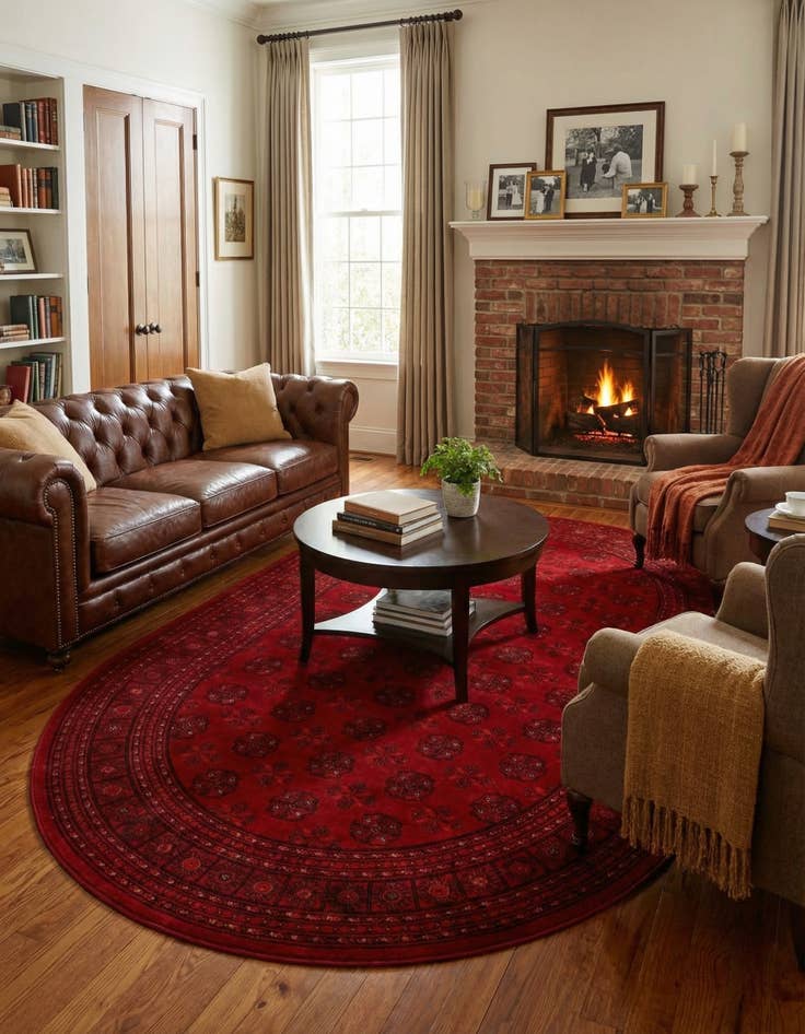 Detail image of 6' 1 x 9' Bokhara Oval Rug