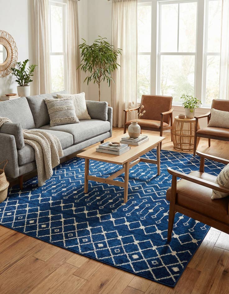 Detail image of  10' x 10' Moroccan Trellis Square Rug