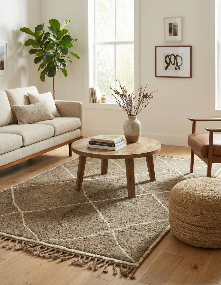 Detail image of 5' 3 x 8' 8  Hand Knotted Moroccan Wool Rug