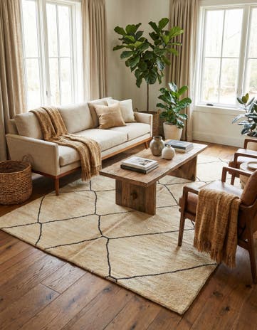 5' 5 x 8' Hand Knotted Moroccan Wool Rug