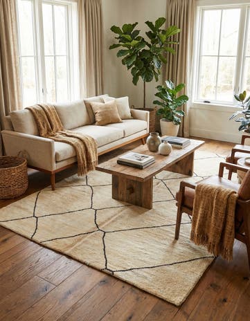 5' 5 x 8' Hand Knotted Moroccan Wool Rug