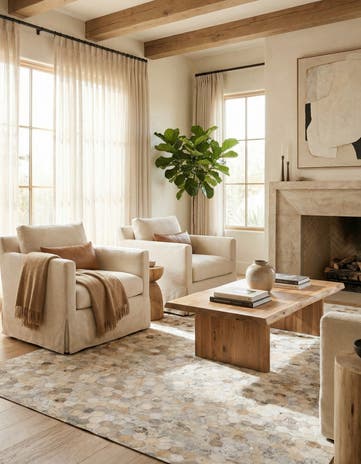 5' 2 x 8' Cowhide Leather Rug