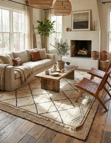 7' 7 x 9' 8 Hand Knotted Moroccan Wool Rug