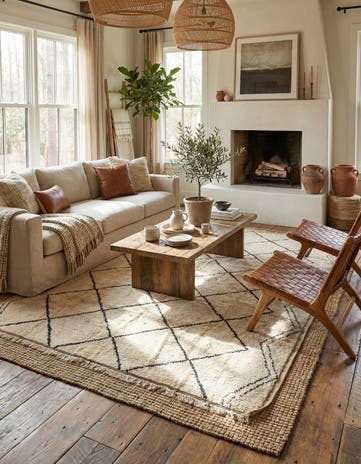 7' 7 x 9' 8 Hand Knotted Moroccan Wool Rug