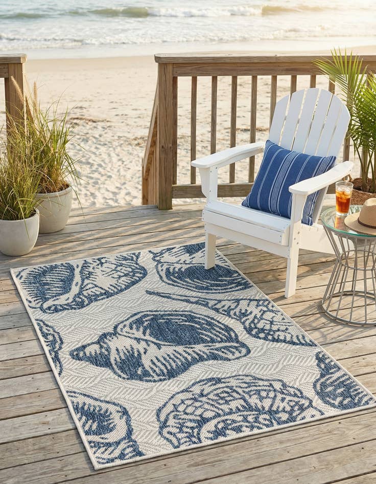 Detail image of 2' x 3'  Washable Coastal Indoor / Outdoor Rug