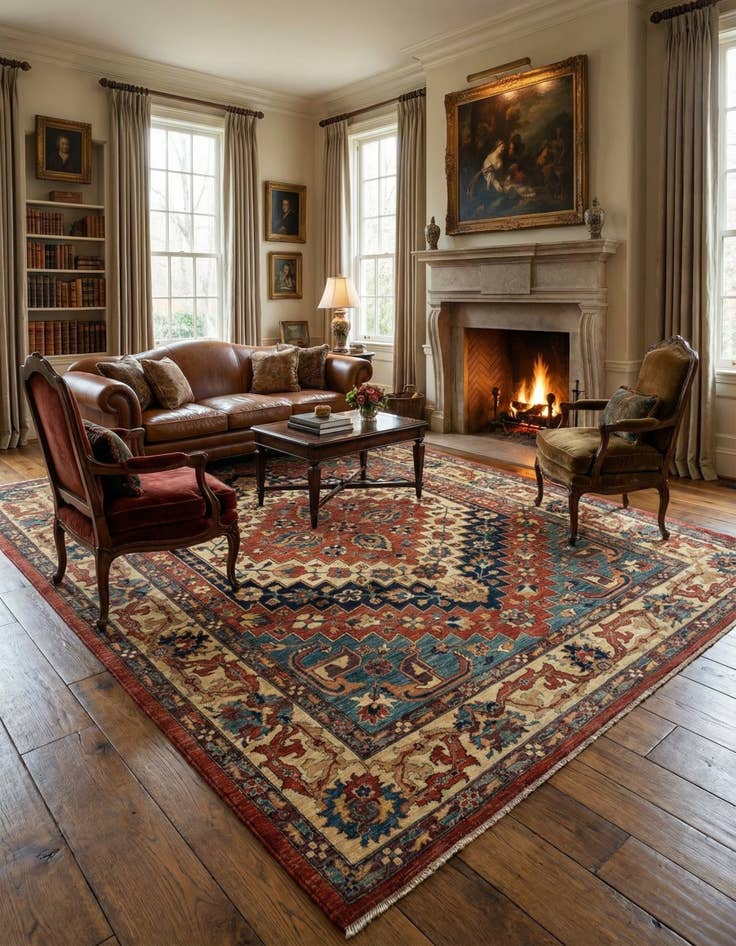 Detail image of 8' 10 x 11' 11 Serapi Wool Rug