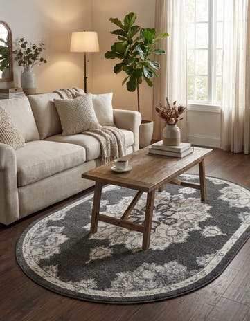 Charcoal Parker Oval Rug