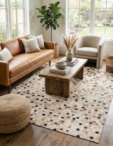 5' 4 x 7' 7 Cowhide Stocks Rug